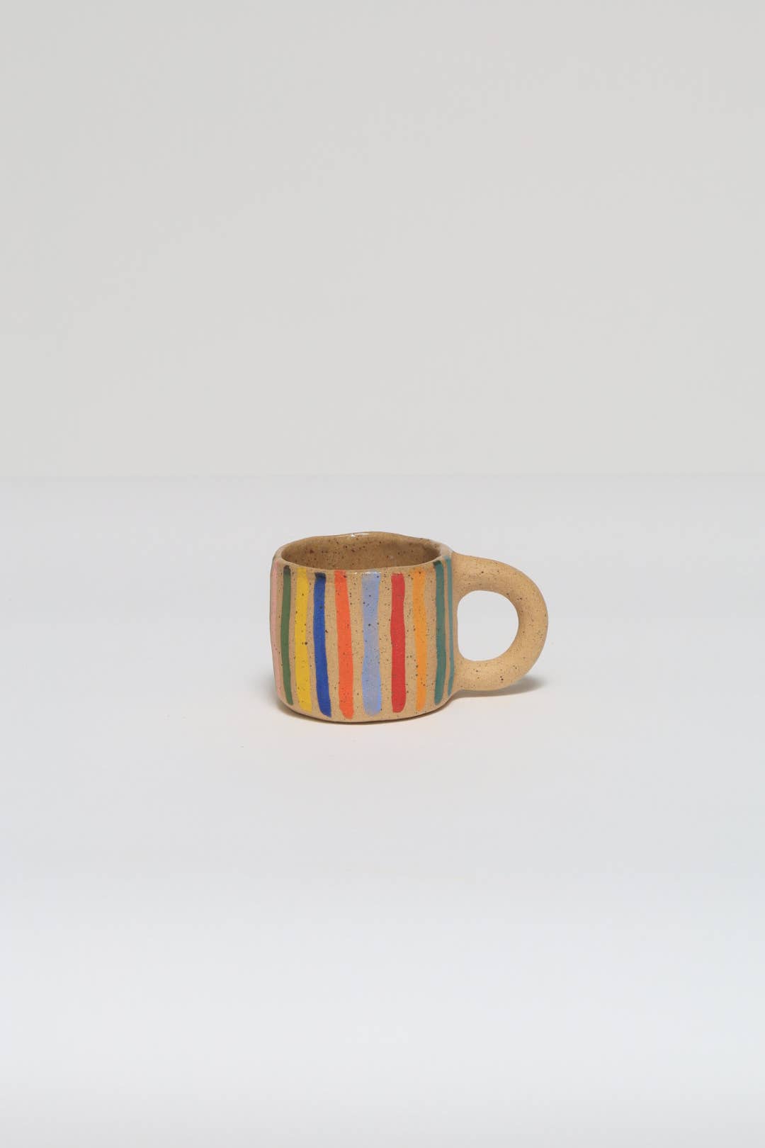 Striped Espresso Cup: White