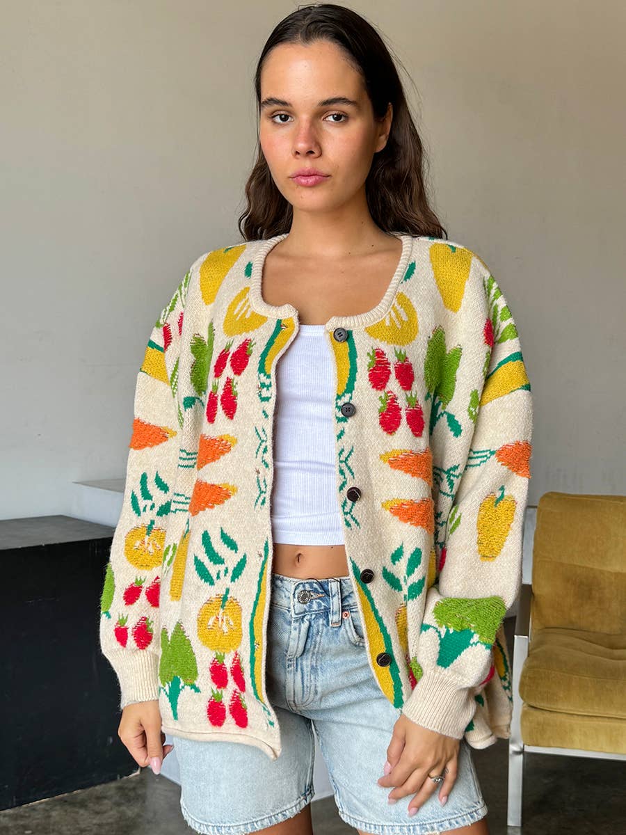 イーペ eiπe veggieな刺繍ニット Vintage 90's Eagle's Eye Garden Vegetable Sweater – therapi
