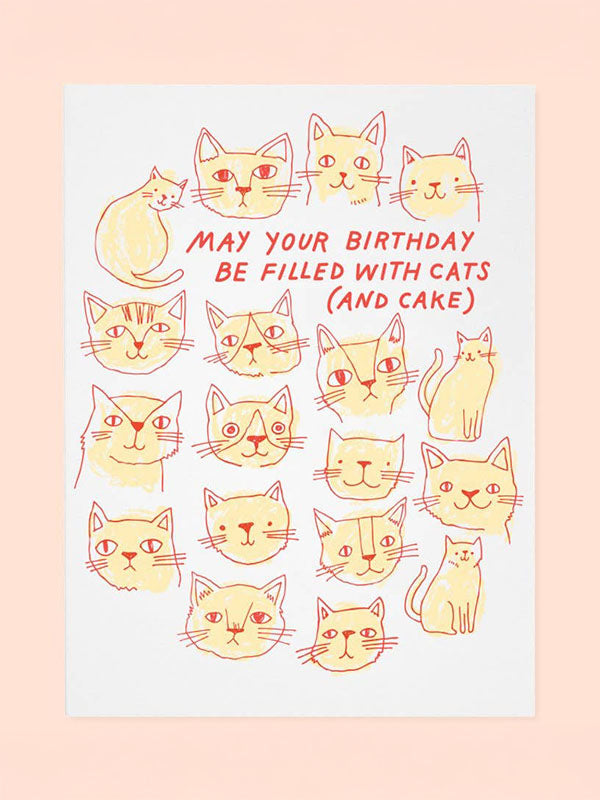 Cats and Cake Birthday Card
