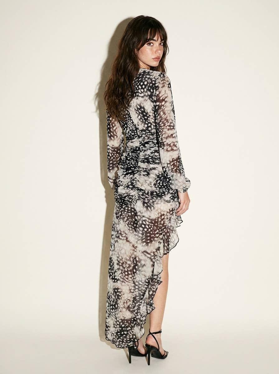 Asymmetrical High Low Dress: Black
