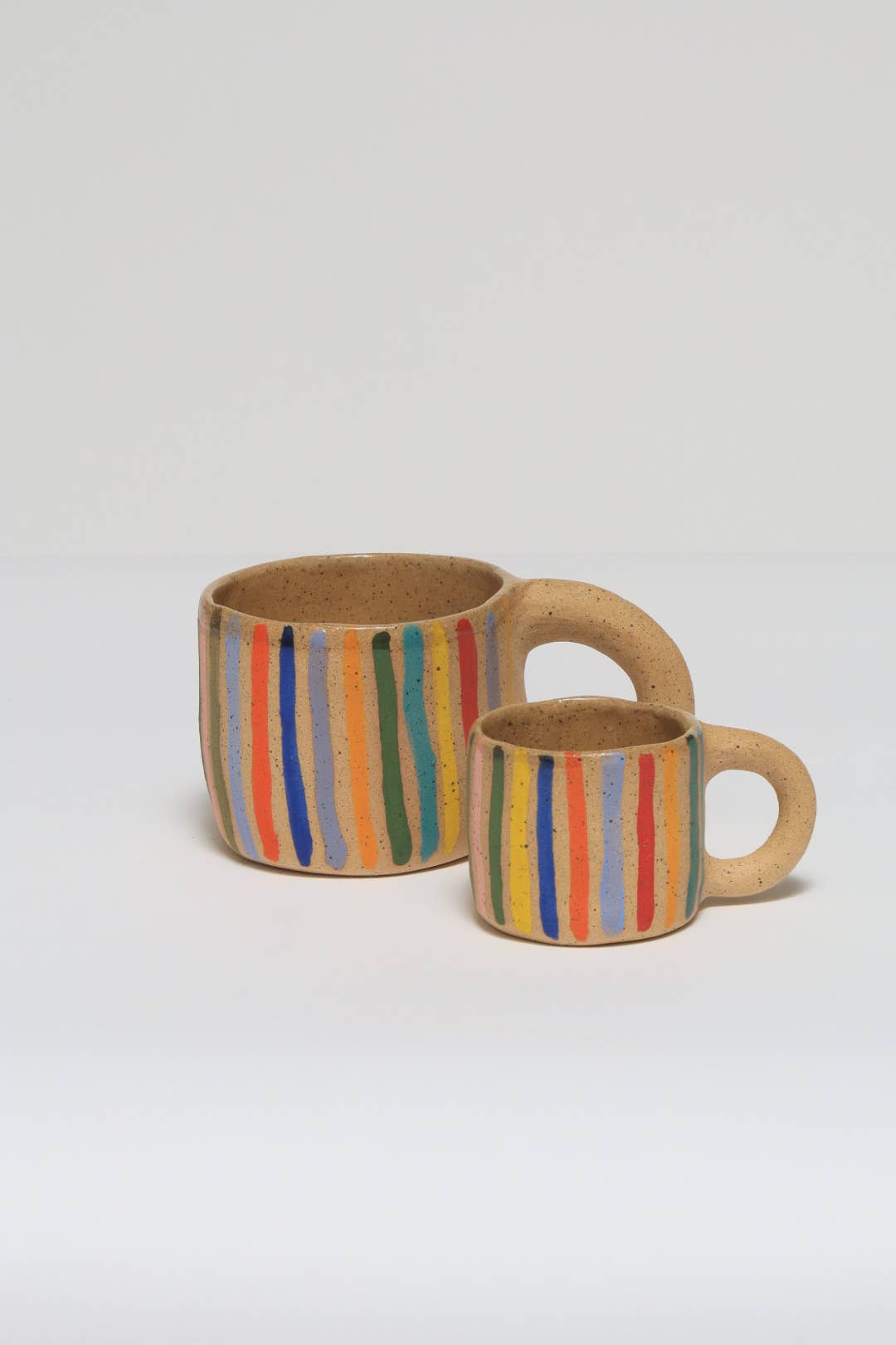 Striped Espresso Cup: White