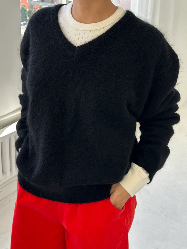 James Mohair Sweater: Black