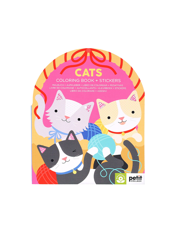 Cats Coloring Book + Stickers