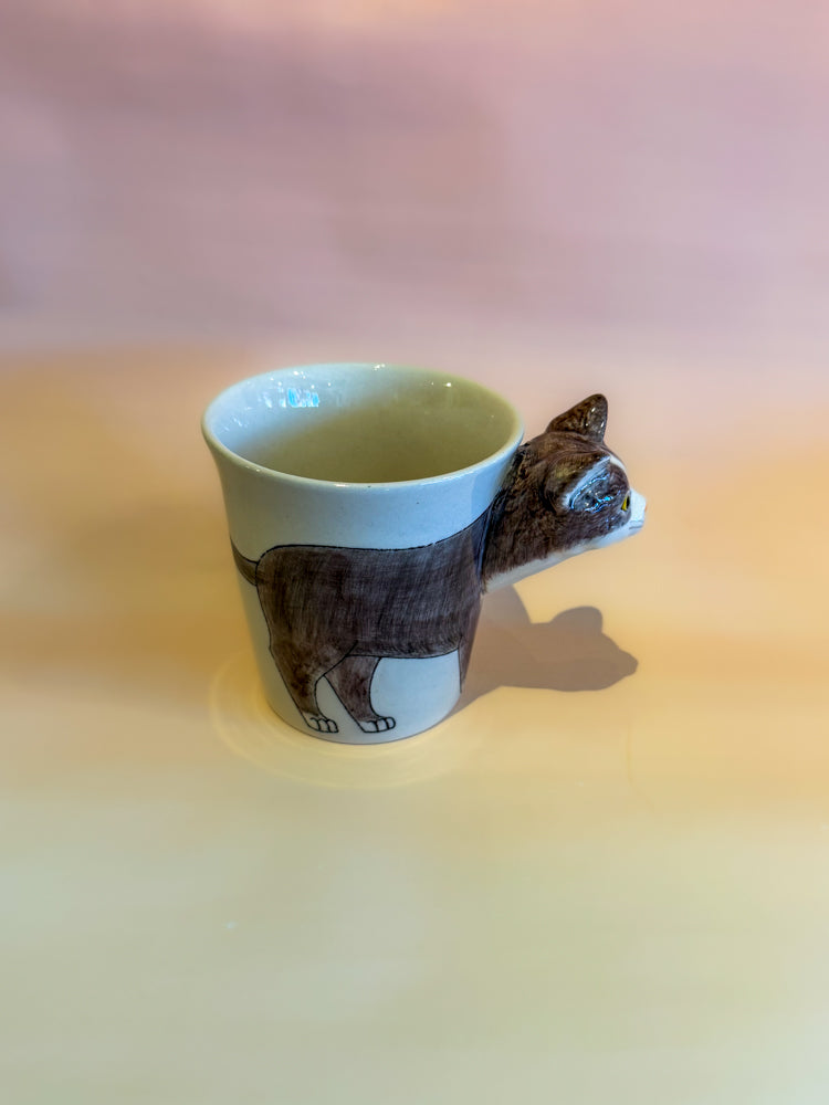 Gray & White Cat Mug