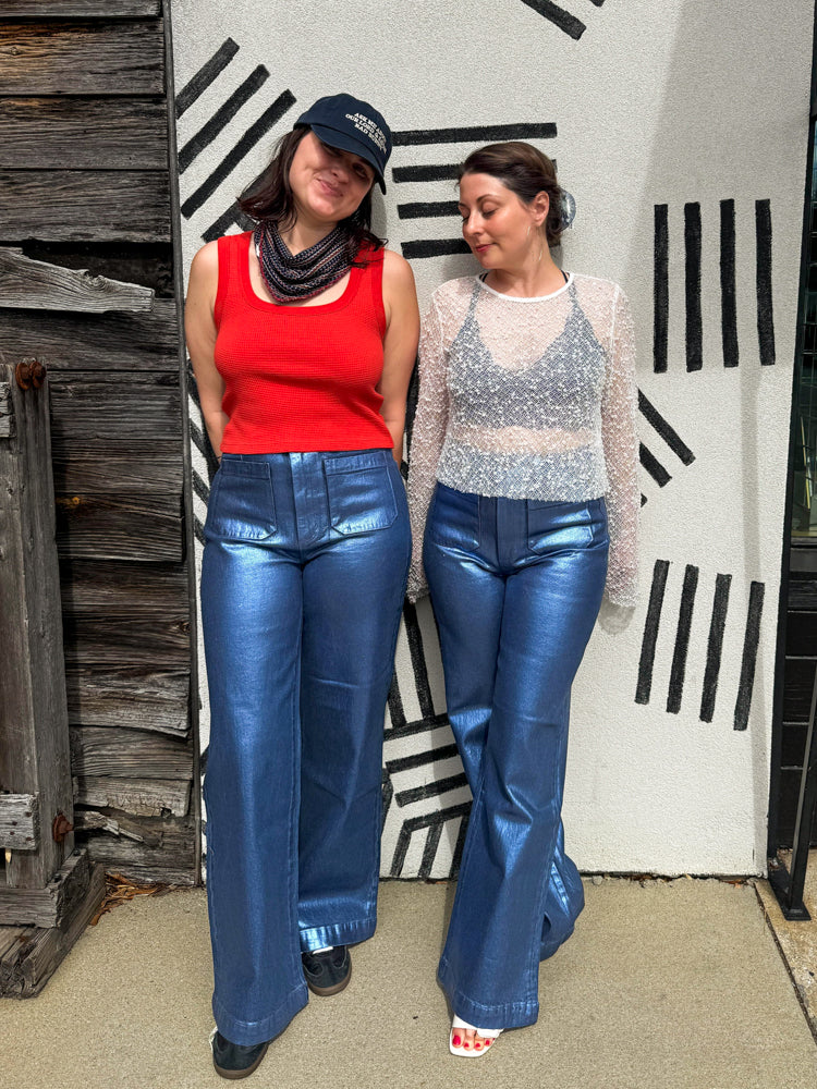 Sailor Long Ruby Pant: Blue Foil