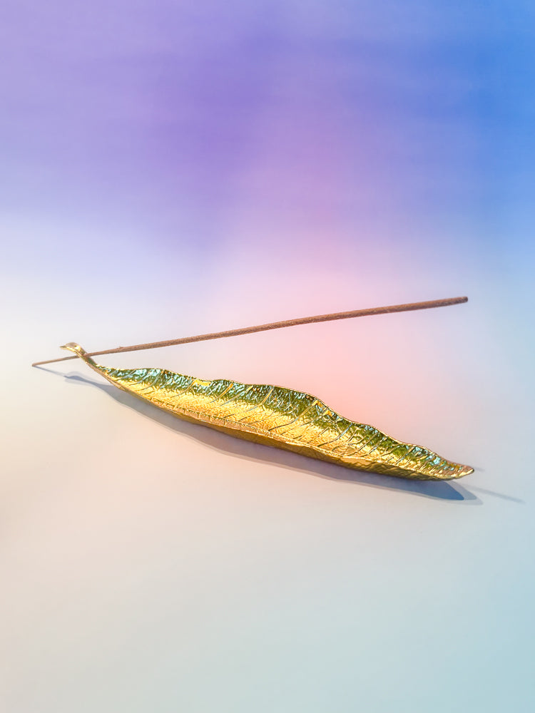 Incense Holder: Golden Leaf