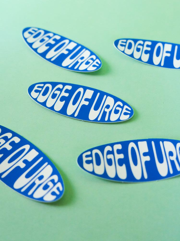 EOU Groovy Oval Sticker: Blue