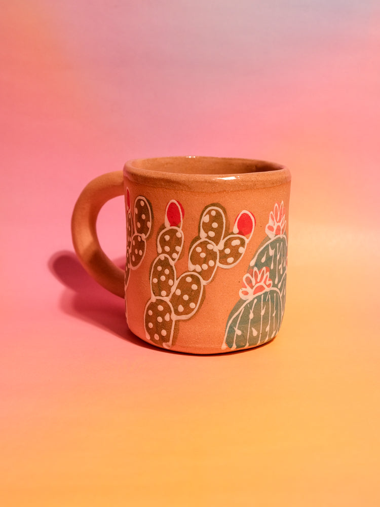 Colorful Cactus House Mug: Gold