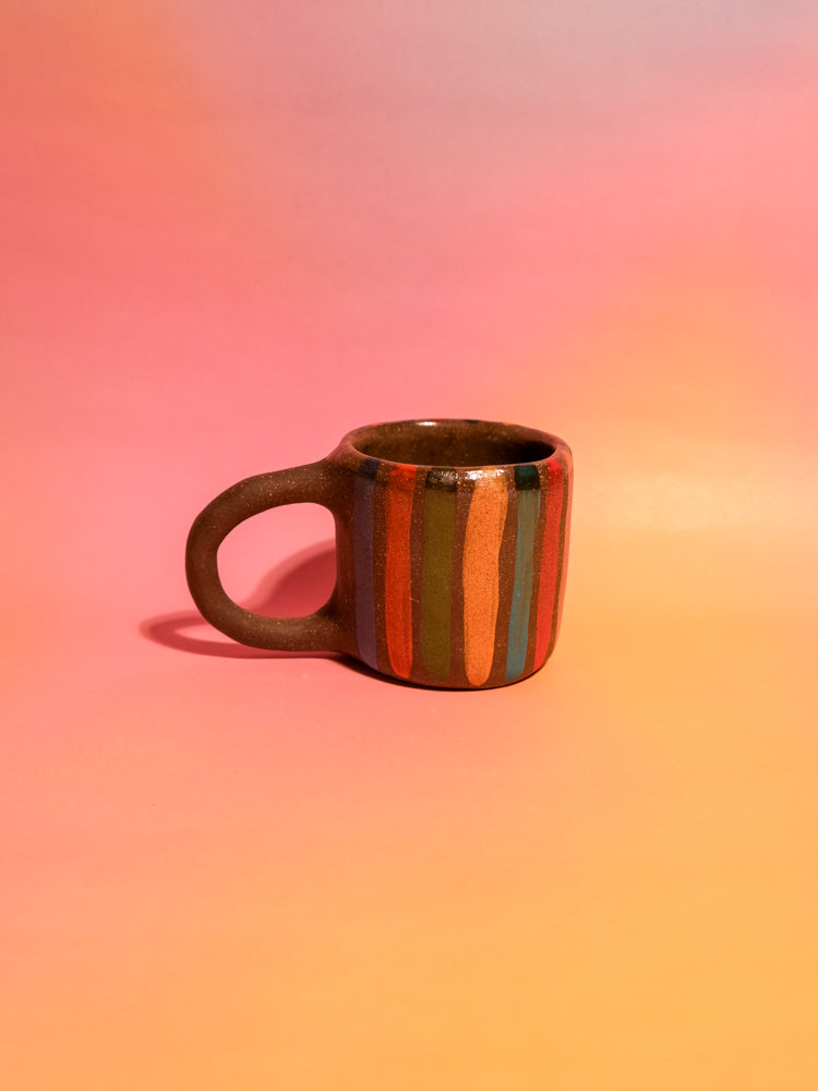 Striped Espresso Cup: Black