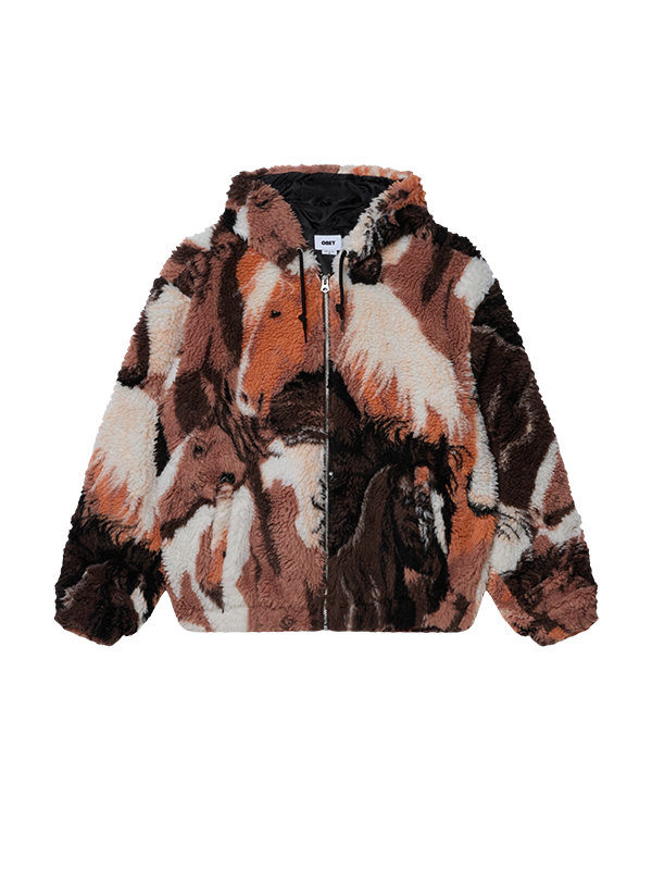 Obey Horses Sherpa Jacket: Brown Multi – Edge of Urge