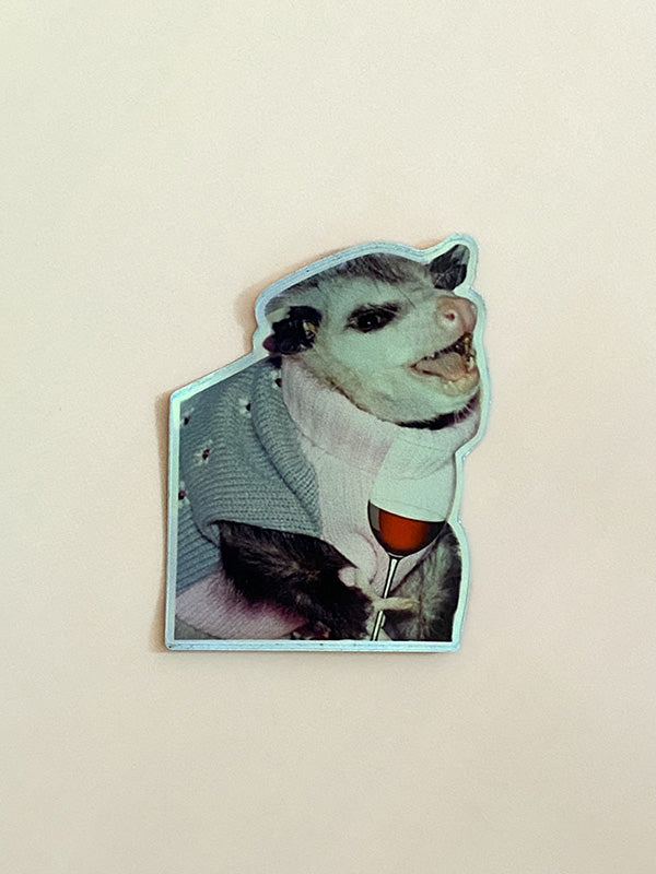 Holo Wine Possum Sticker – Edge of Urge