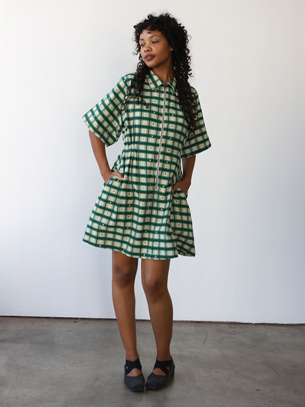 Noble Utility Dress in Plaid Print Plaid / M | Dress By Noble