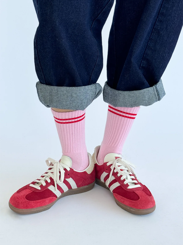 Boyfriend Socks: Amour Pink