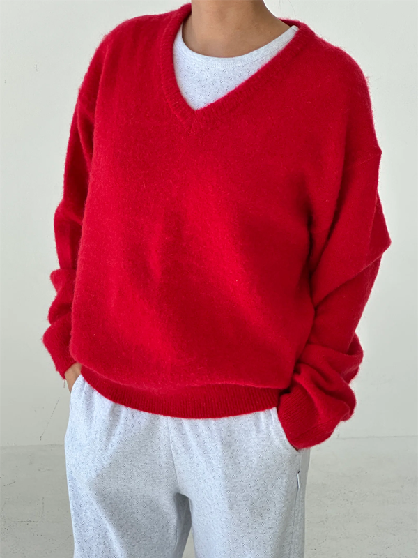 James Mohair Sweater: Red