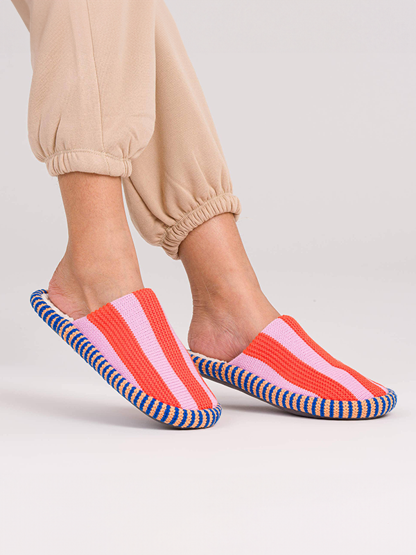Super Stripe Slide Slippers: Poppy Lilac