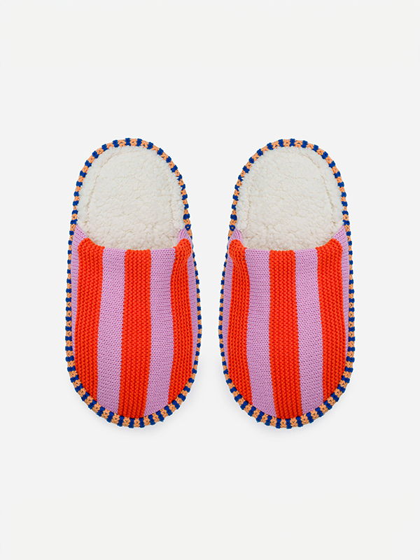 Super Stripe Slide Slippers: Poppy Lilac