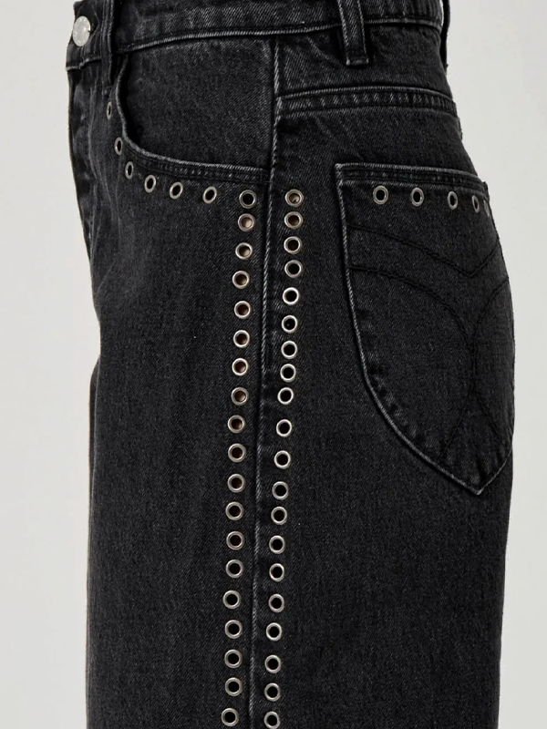 Sailor Scoop Jeans: Black Sand Eyelet