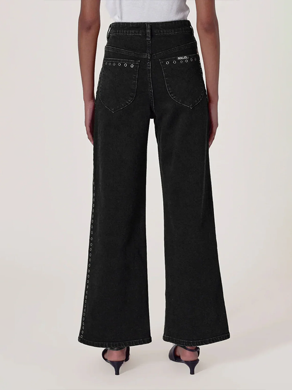 Sailor Scoop Jeans: Black Sand Eyelet