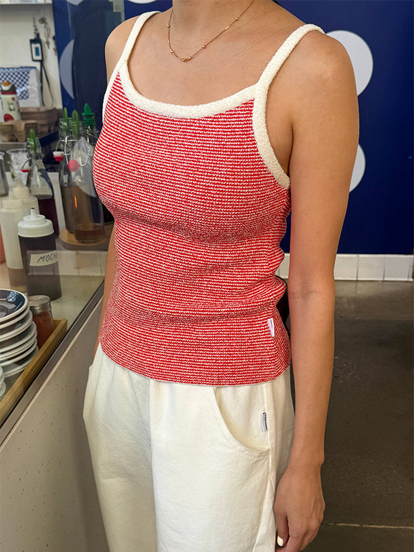 Lily Sweater Cami: Red Stripe