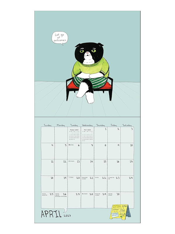 Emotional Support Animals 2027 Wall Calendar