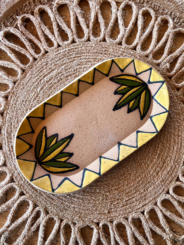 Agave Ceramic Dish: Yellow