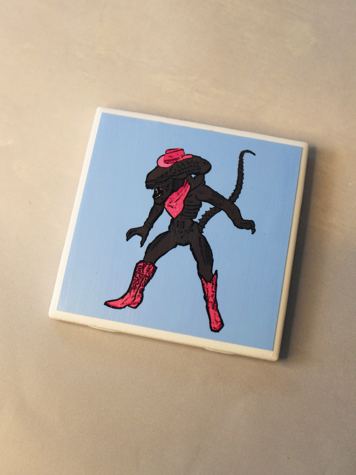 Pop Art Coaster: Pink Pony Alien