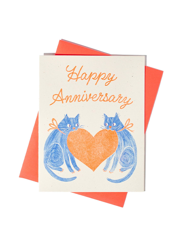 Anniversary Heart Cats Card