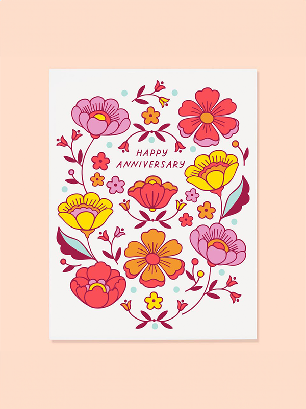 Floral Anniversary Card