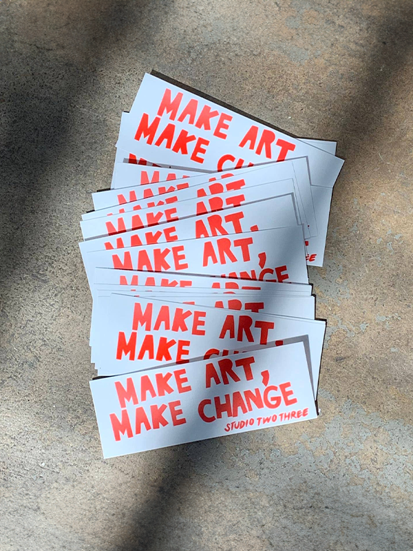 Make Art Make Change Bumper Sticker
