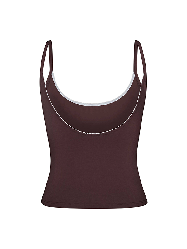 Scoop Back Cami: Mocha