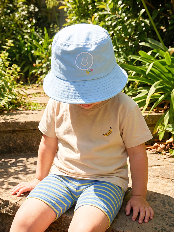 Striped Ribbed Organic Cotton Bike Shorts: Sand + Surf