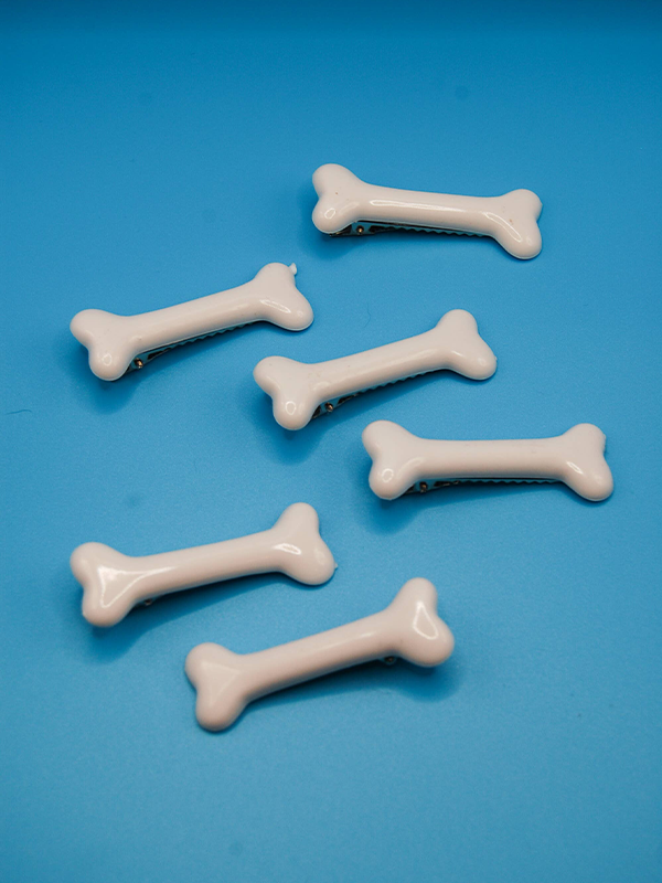 Cartoon Bone Hair Clips: Set of 2
