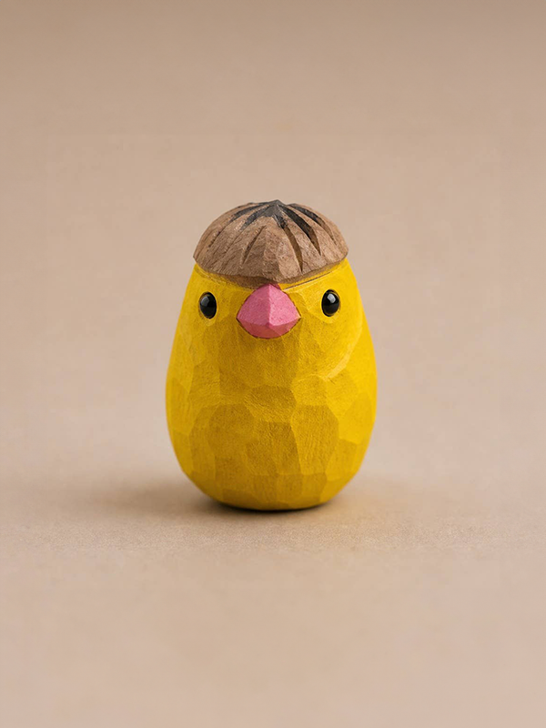 Wooden Figurine: Yellow Bird