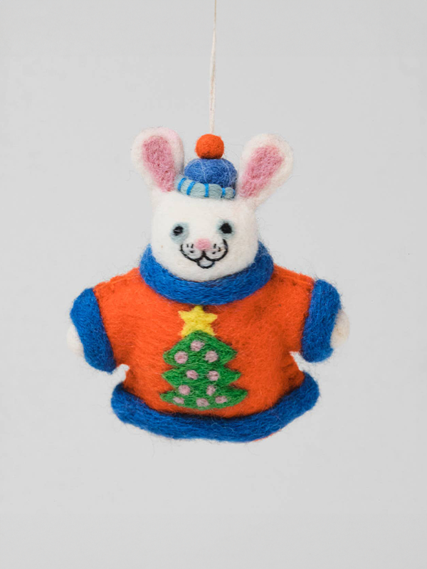 Hanging Felt Ornament: Rabbit