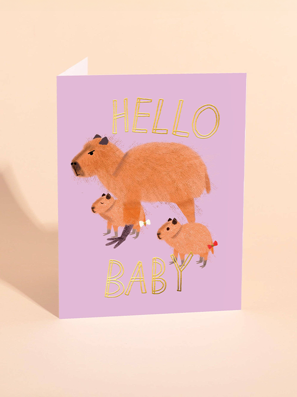 Capybara Baby Card