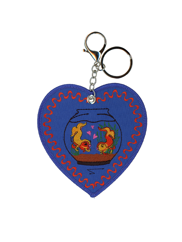 Embroidered Bag Charm: Wish You Were Here