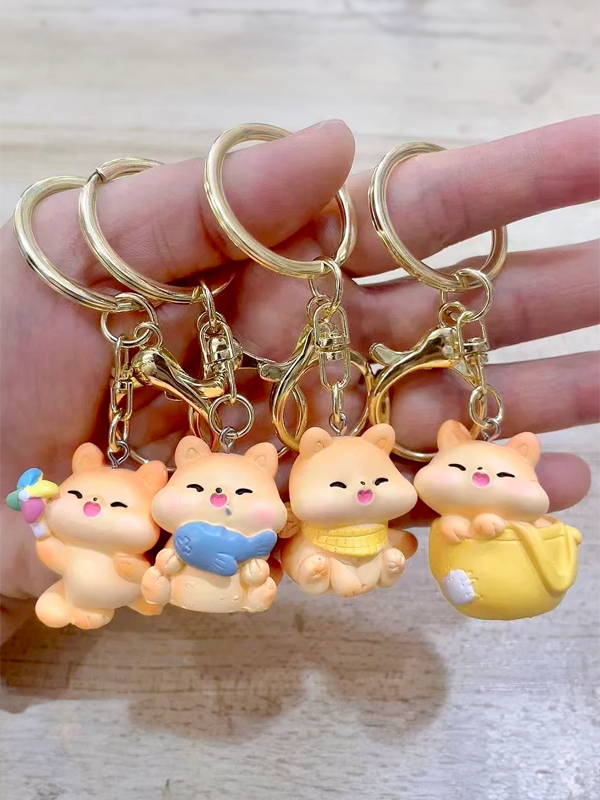 Brown Cat Keychain: Assorted