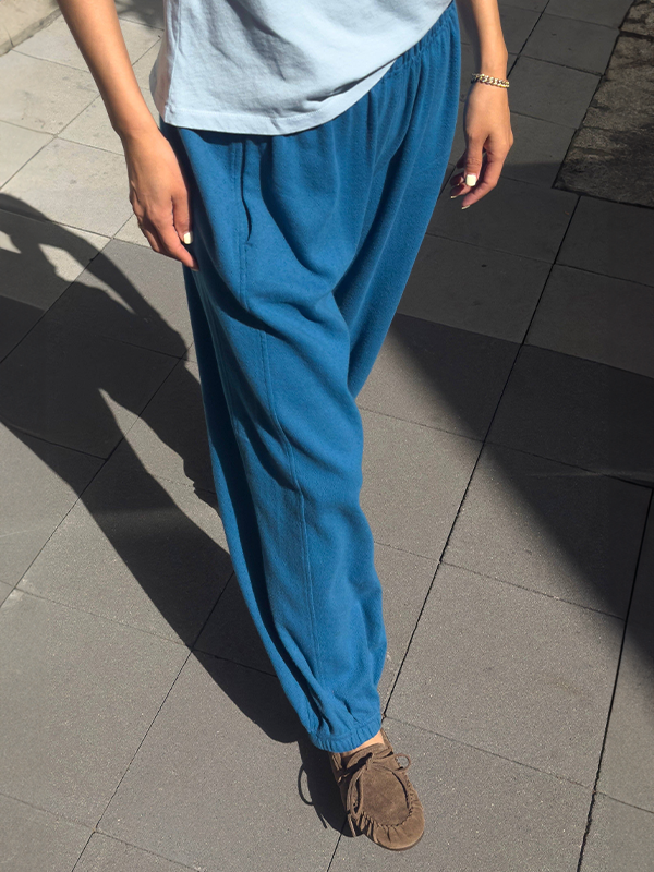 Pointelle Balloon Pants: Sea Blue