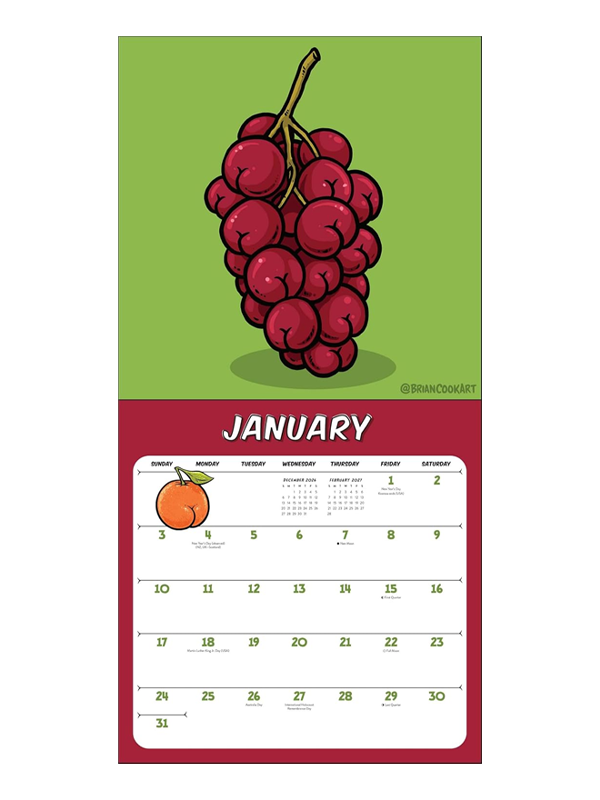 Butts on Things 2027 Wall Calendar
