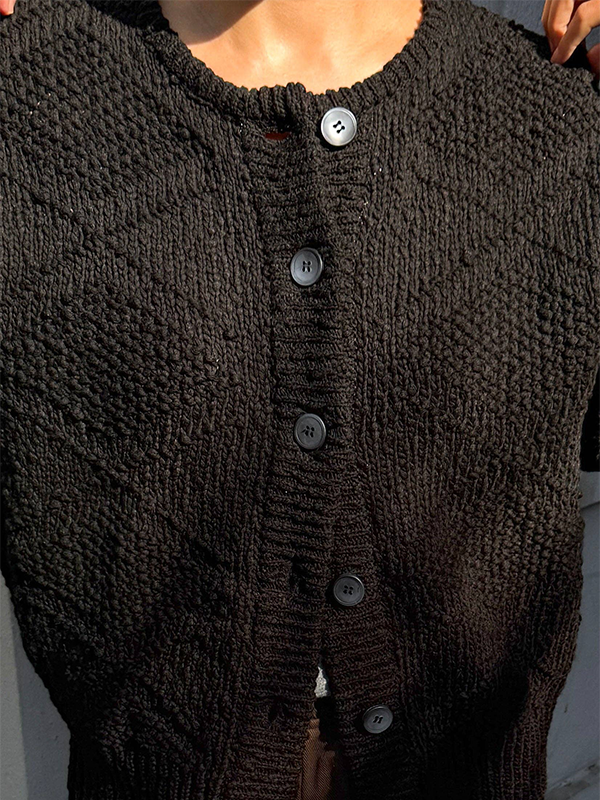 Mason Cotton Cardigan: Black