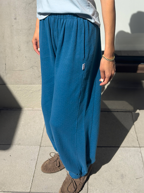 Pointelle Balloon Pants: Sea Blue