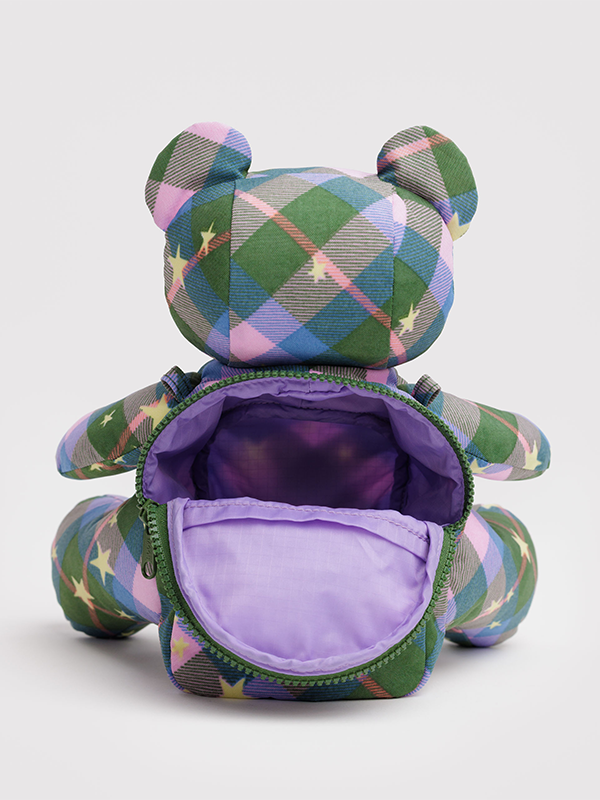 Bear Bag: Green Star Plaid (FINAL SALE)