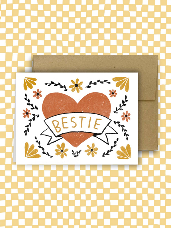 Bestie Classic Heart Card