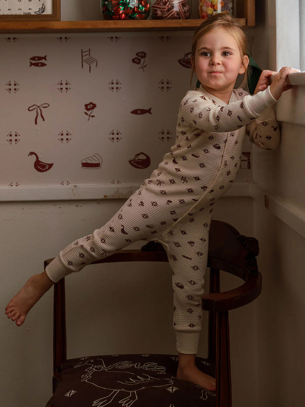 Noble Organic Waffle One-Piece Sleeper: Blanche's Kitchen Tile (FINAL SALE)