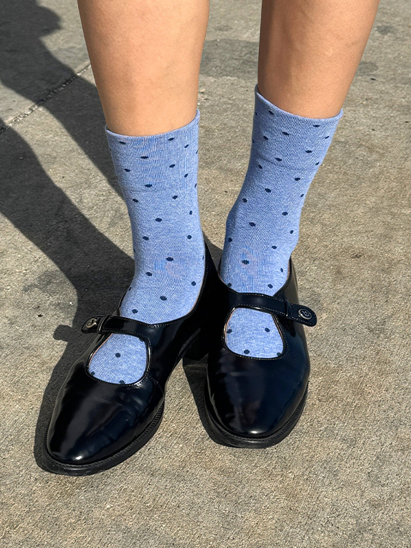 Polka Dot Sneaker Socks: Blue/Navy