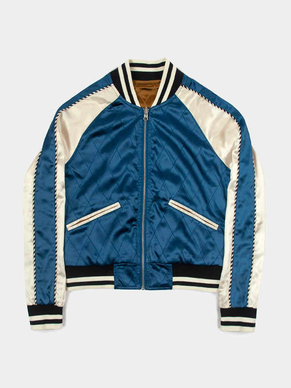 reversible souvenir jacket gray \u0026 blue
