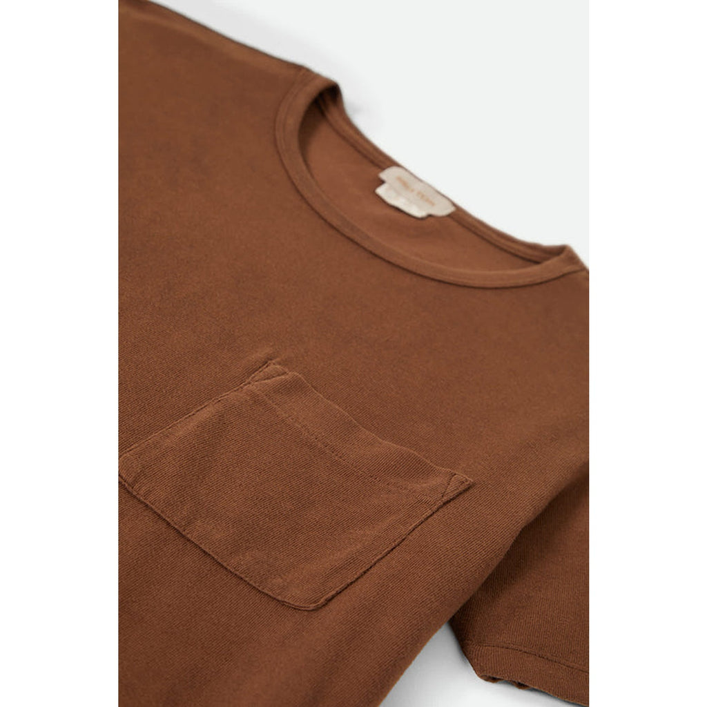 A soft and comfortable Carefree Organic Garment Dyed Perfect Tee in Pinecone Brown. Made from organic cotton, the tee features a relaxed fit with a classic crewneck design and a rich, earthy color, perfect for casual wear and layering.