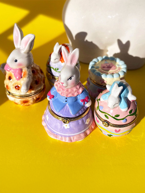 Trinket Box: Bunny in Blue Dress