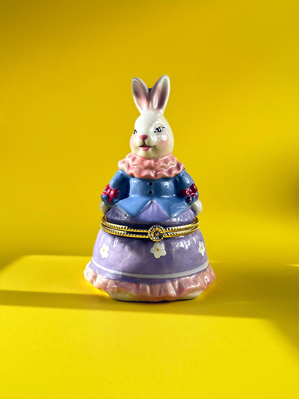 Trinket Box: Bunny in Blue Dress