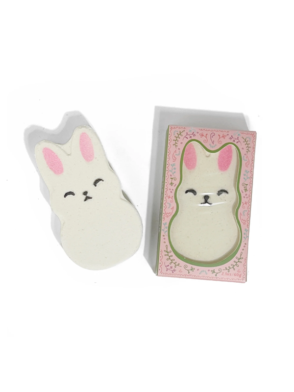 Little Bunny Strawberry Bath Bomb with Shea Butter – A cute, heart-shaped bath bomb infused with soothing shea butter and a sweet strawberry scent, perfect for a relaxing, nourishing bath experience.
